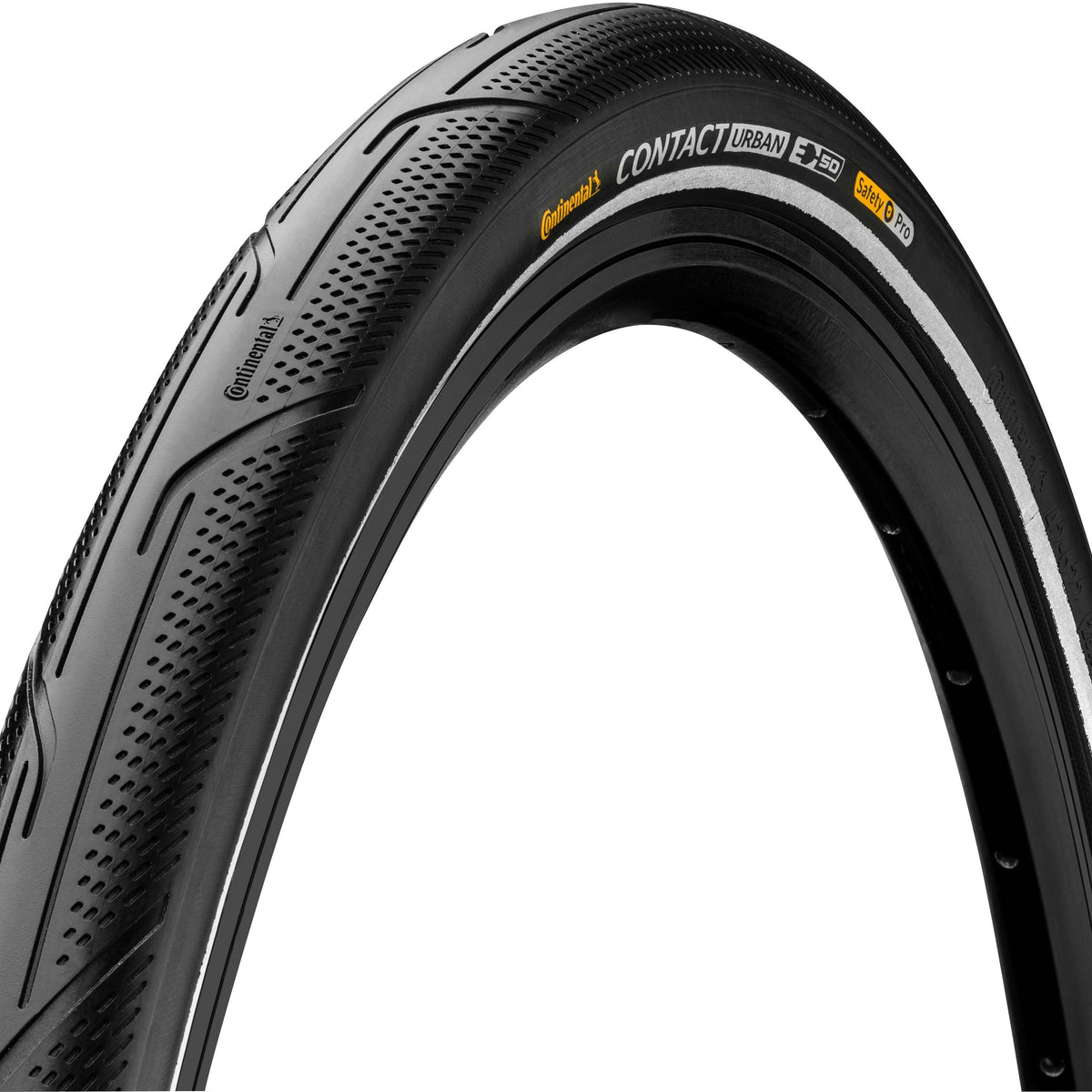 Continental Contact Urban Drahtreifen 28x1 1/4x1 3/4" Reflex E-50 SafetyPro schwarz Continental Contact Urban Drahtreifen 28x1 1/4x1 3/4" Reflex E-50 SafetyPro schwarz