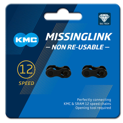 KMC 12NR DLC Missing Link Kettenverschlussglied 2-Set 12-fach schwarz KMC 12NR DLC Missing Link Kettenverschlussglied 2-Set 12-fach schwarz