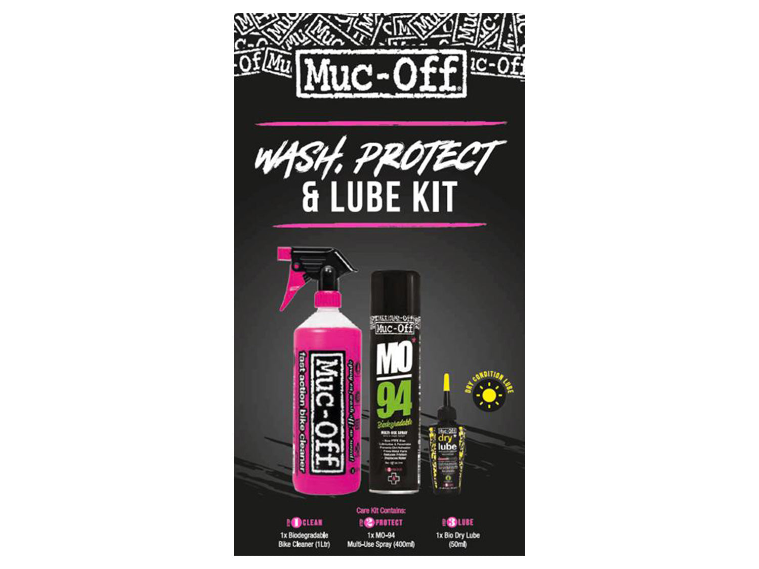 Muc-Off Wash Protect Dry Lube Reinigungskit Muc-Off Wash Protect Dry Lube Reinigungskit