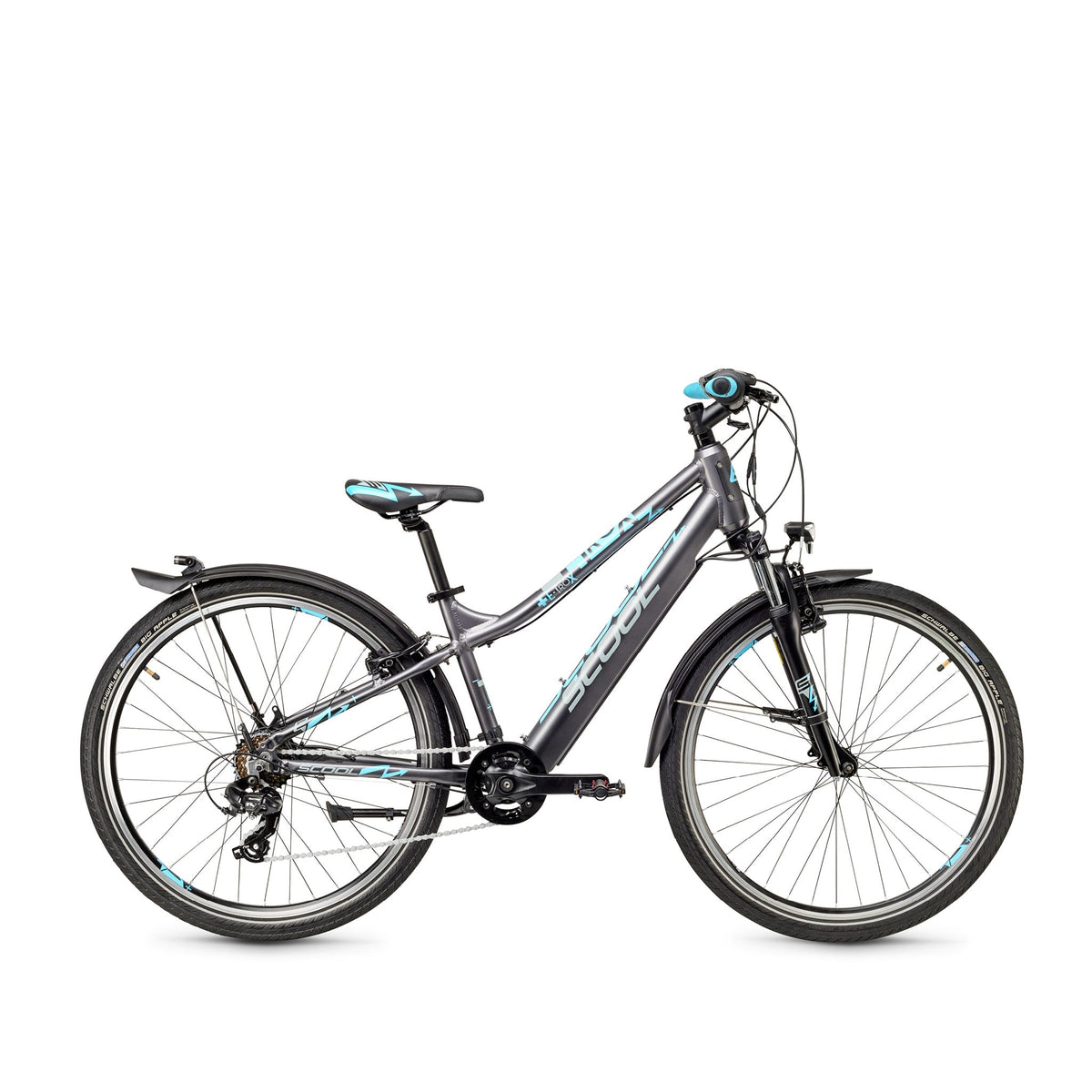 S'COOL Junior Bikes E-Kinderfahrrad e-troX 26 Zoll 7-Gang Grey/blue S'COOL Junior Bikes E-Kinderfahrrad e-troX 26 Zoll 7-Gang Grey/blue
