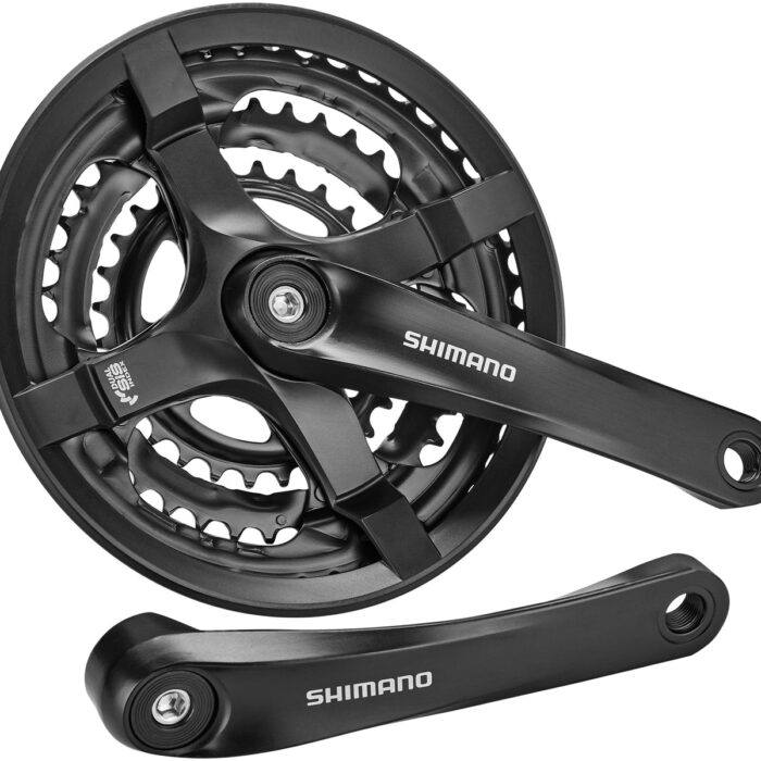 Shimano FC-TY501 Kurbelgarnitur 6/7/8-fach 48-38-28 Zähne mit Kettenschutzring schwarz